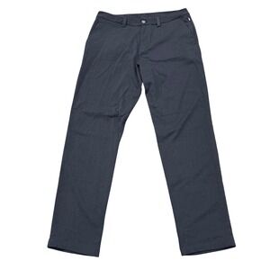 Lululemon ABC Classic Fit Trousers Navy Blue Mens 32x31 Flannel Wool Blend